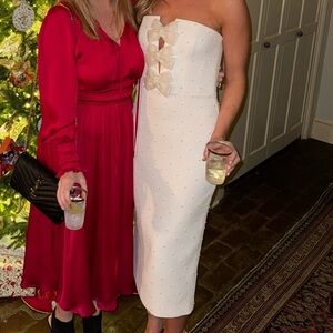 Rebecca Vallance Strapless White Dress